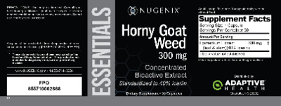 Photo of the Nugenix Horny Goat Weed 300 mg label