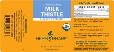 Photo of the Herb Pharm Milk Thistle label