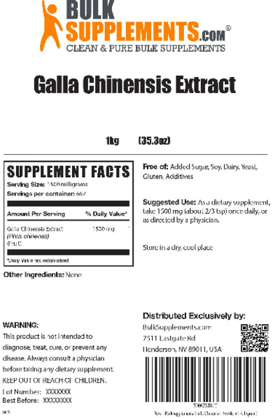 Photo of the BulkSupplements.com Galla Chinensis Extract label