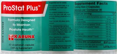 Photo of the Karuna ProStat Plus label