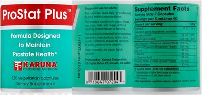 Photo of the Karuna ProStat Plus label