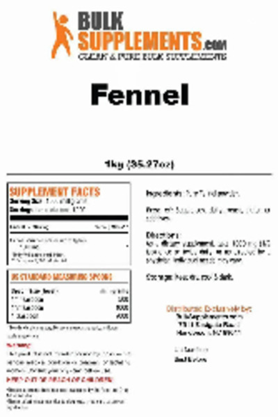 Photo of the BulkSupplements.com Fennel label