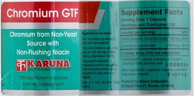 Photo of the Karuna Chromium GTF label