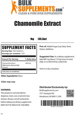 Photo of the BulkSupplements.com Chamomile Extract label