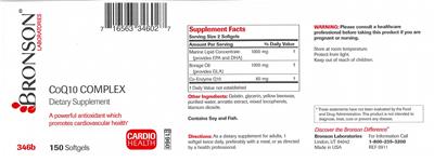 Photo of the Bronson Laboratories CoQ10 Complex label
