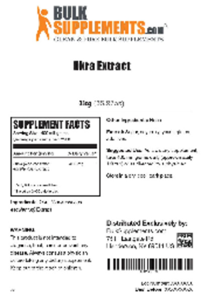 Photo of the BulkSupplements.com Okra Extract label