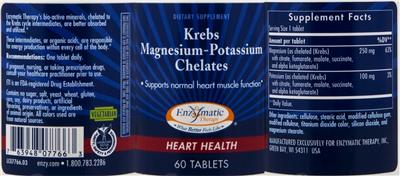 Photo of the Enzymatic Therapy Krebs Magnesium-Potassium Chelates label