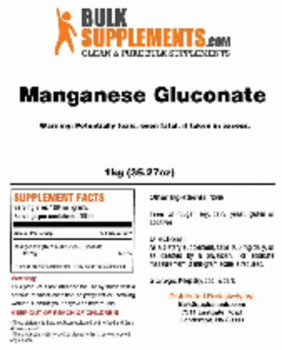 Photo of the BulkSupplements.com Manganese Gluconate label