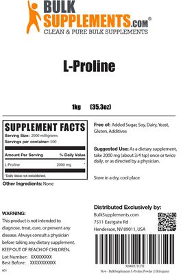 Product label for L-Proline