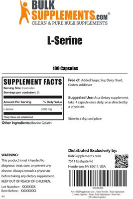 Photo of the BulkSupplements.com L-Serine label