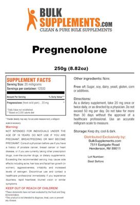 Photo of the BulkSupplements.com Pregnenolone label