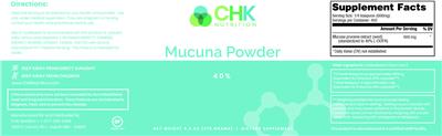 Photo of the CHK Nutrition Mucuna Powder label