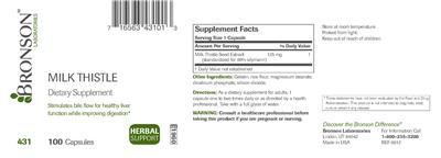 Photo of the Bronson Laboratories Milk Thistle label