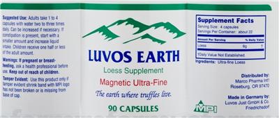 Photo of the Luvos Earth label
