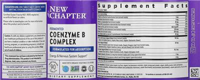 Photo of the New Chapter Coenzyme B Complex label