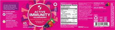 Photo of the OLLY Active Immunity + Elderberry Berry Brave label
