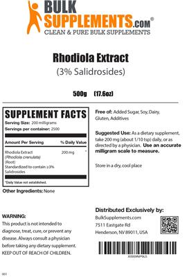 Rhodiola Extract (3% Salidrosides)