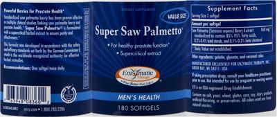 Photo of the Enzymatic Therapy Super Saw Palmetto label