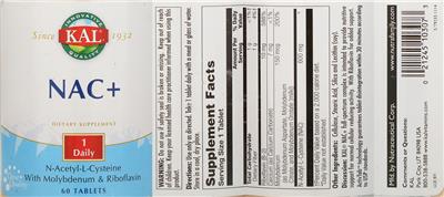 Photo of the KAL NAC+ label