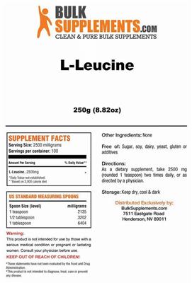 Photo of the BulkSupplements.com L-Leucine label