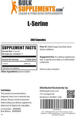 Photo of the BulkSupplements.com L-Serine label