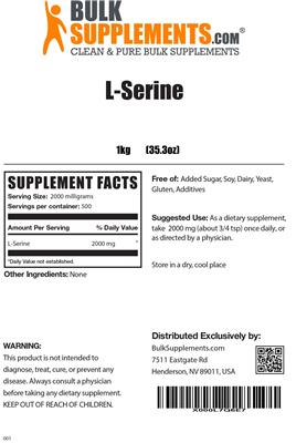 Photo of the BulkSupplements.com L-Serine label