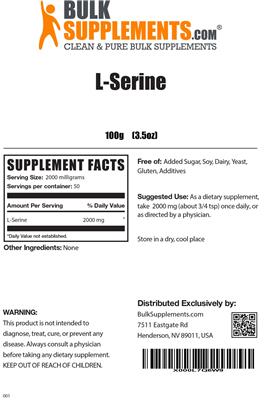 Photo of the BulkSupplements.com L-Serine label
