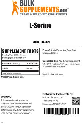 Photo of the BulkSupplements.com L-Serine label