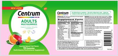 Photo of the Centrum Centrum Adults Multigummies label