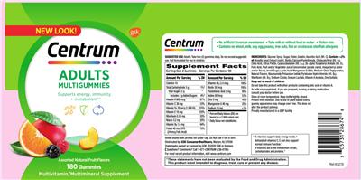 Photo of the Centrum Centrum Adults Multigummies label