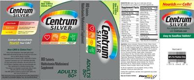 Photo of the Centrum Centrum Silver Adults 50+ label