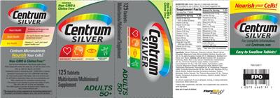 Photo of the Centrum Centrum Silver Adults 50+ label