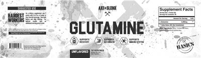 Photo of the Axe & Sledge Supplements Glutamine Unflavored label