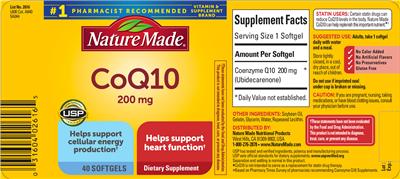 Photo of the Nature Made CoQ10 200 mg label