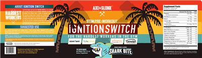 Photo of the Axe & Sledge Supplements Ignition Switch Shark Bite Orange Mango Flavored label