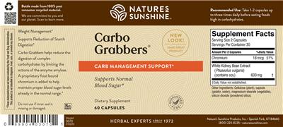 Photo of the Nature's Sunshine Carbo Grabbers label