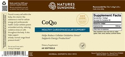 Photo of the Nature's Sunshine CoQ10 label
