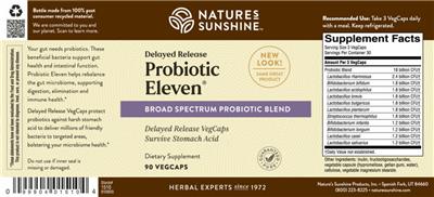 Label of Delayed Release Probiotic Eleven