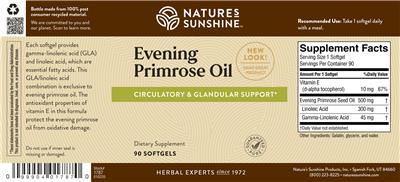 Photo of the Nature's Sunshine Evening Primrose Oil label