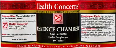 Photo of the Health Concerns Essence Chamber label