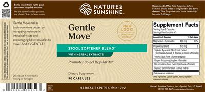 Photo of the Nature's Sunshine Gentle Move label