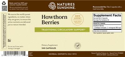 Photo of the Nature's Sunshine Hawthorn Berries label