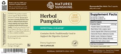 Photo of the Nature's Sunshine Herbal Pumpkin label