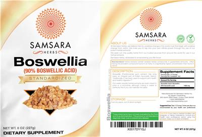 Photo of the Samsara Herbs Boswellia (90% Boswellic Acid) label