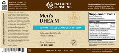 Photo of the Nature's Sunshine Men's DHEA-M label