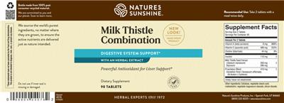 Photo of the Nature's Sunshine Milk Thistle Combination label