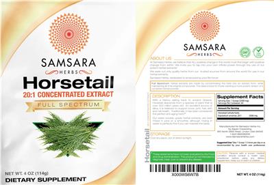 Photo of the Samsara Herbs Horsetail 20:1 Concentrated Extract label