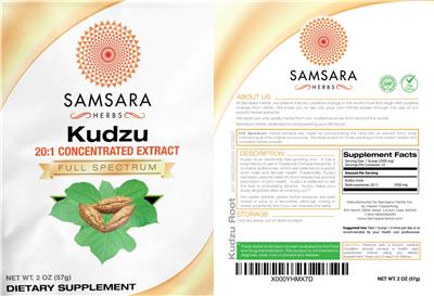 Photo of the Samsara Herbs Kudzu 20:1 Concentrated Extract label