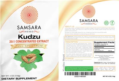 Photo of the Samsara Herbs Kudzu 20:1 Concentrated Extract label