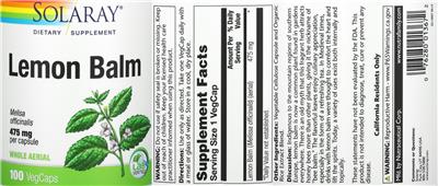 Lemon Balm 475 mg